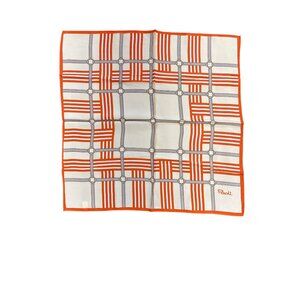 Vintage Paoli Orange Cream Scarf With Belt Stripe Design Made In Japan Headwear